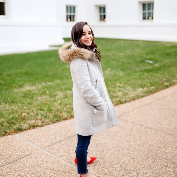 Jcrew Stadium Nello Gori Coat with faux fur hood - Picture 12 of 12